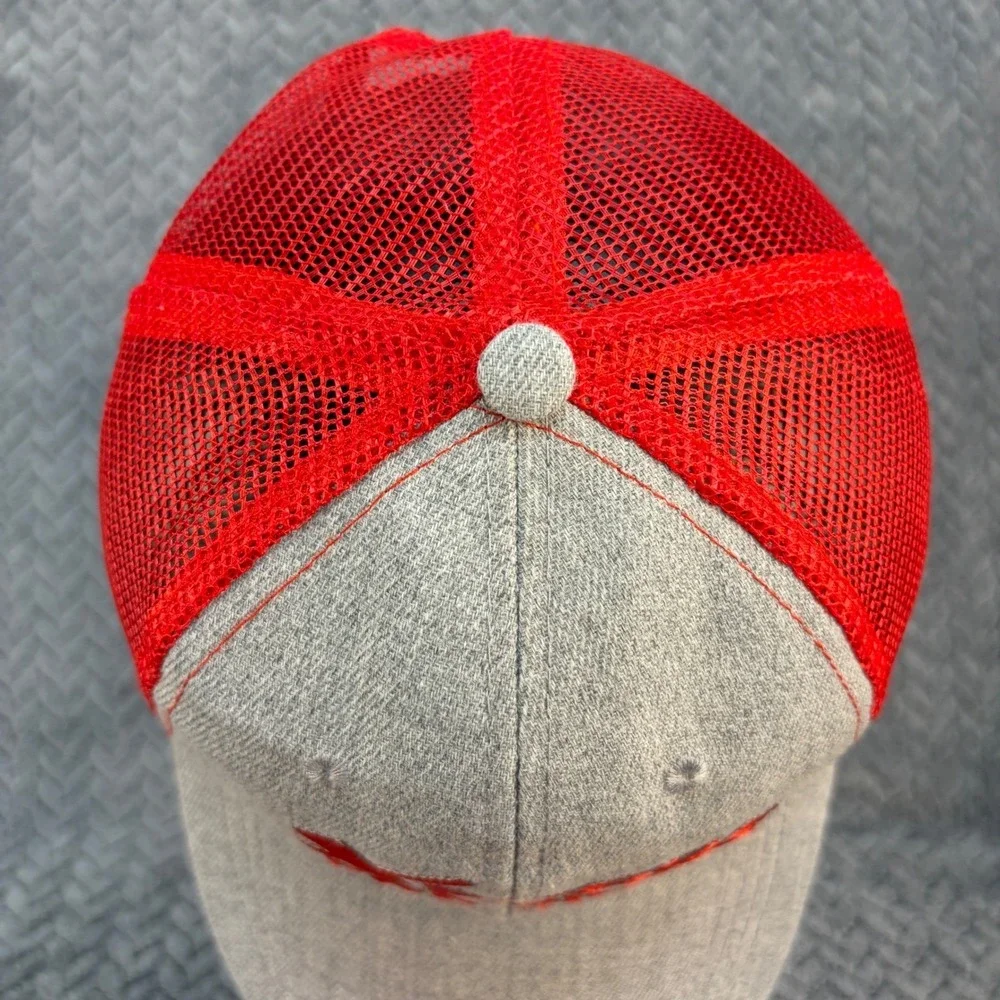Hit Wear Xtreme Bar Bingo Trucker Hat Gray Red Mesh Snapback Cap 0664